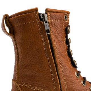 HM118 Comfort Full Grain Leather Zipper and Lace Work Boots