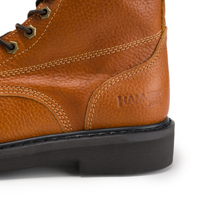 HM118 Comfort Full Grain Leather Zipper and Lace Work Boots