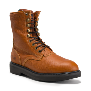HM118 Comfort Full Grain Leather Zipper and Lace Work Boots