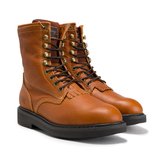 HM118 Comfort Full Grain Leather Zipper and Lace Work Boots
