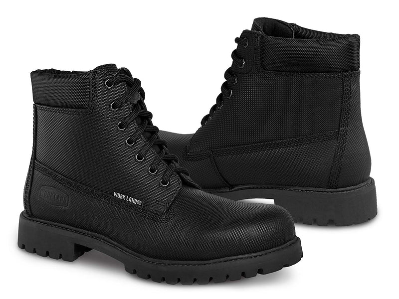 77611 Workland Lightweight Lace-up Work Boots Black