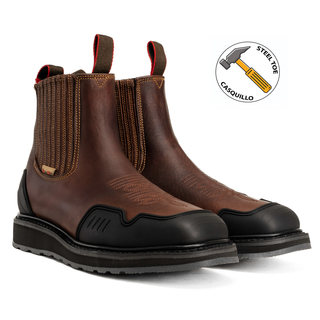 King Welt 6" Chelsea Square Leather Work Boots for Men