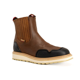 King Welt 6" Chelsea Square Leather Work Boots for Men