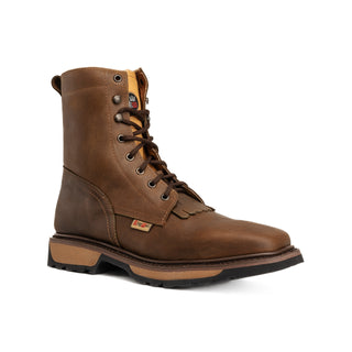 King Welt 8" Square Leather Work Boots for Men