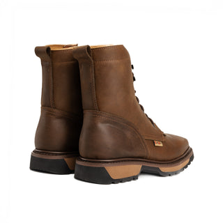 King Welt 8" Square Leather Work Boots for Men
