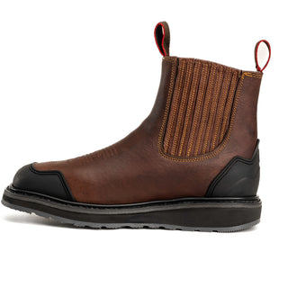 King Welt 6" Chelsea Square Leather Work Boots for Men