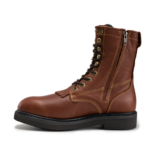 HM118 Comfort Full Grain Leather Zipper and Lace Work Boots