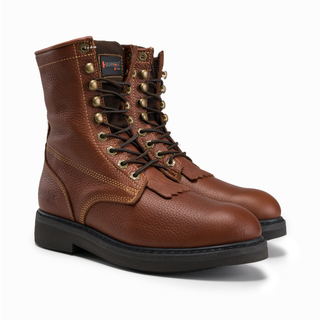 HM118 Comfort Full Grain Leather Zipper and Lace Work Boots