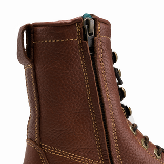 HM118 Comfort Full Grain Leather Zipper and Lace Work Boots