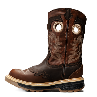 Silver Bull Steel Toe Leather Round Toe Work Boots