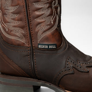 Silver Bull Leather Square Toe Work Boots
