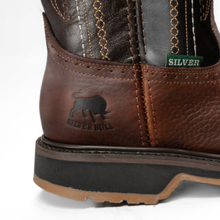 Silver Bull Leather Steel Toe Square Toe Work Boots