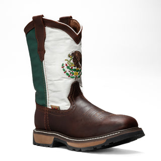 KW5006 Leather Square Toe Mexican Flag Work Boot