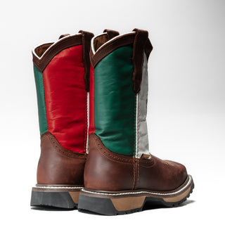 KW5006 Leather Square Toe Mexican Flag Work Boot