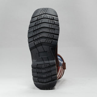 KW5007 Leather Square Toe American Flag Work Boot