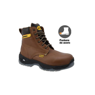 NDP-0503 GUEPARDO Botin de Trabajo Suela Poliuterano Cafe Steel Toe